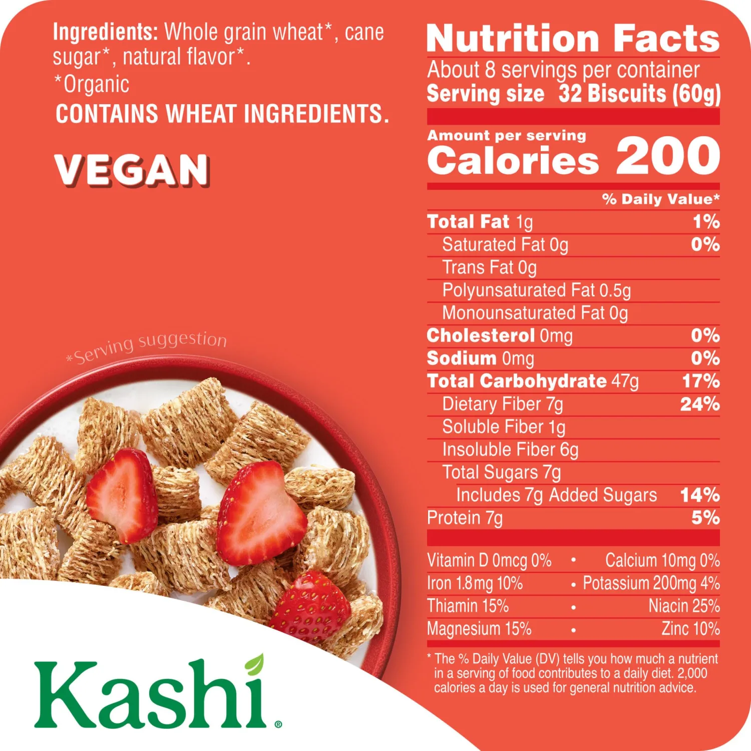 Kashi Breakfast Cereal, Organic, Whole Grain, Autumn Wheat, 18oz Box (1 Box)