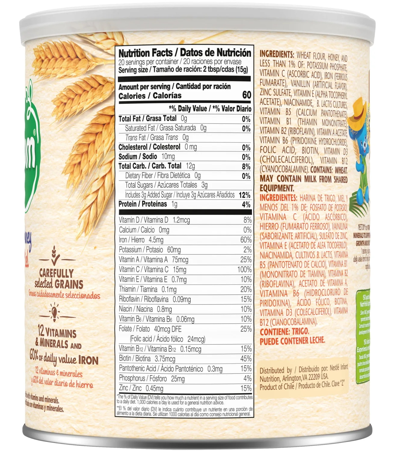 Nestle Nestum Cereal, Wheat and Honey 10.6 oz (Pack of 2)