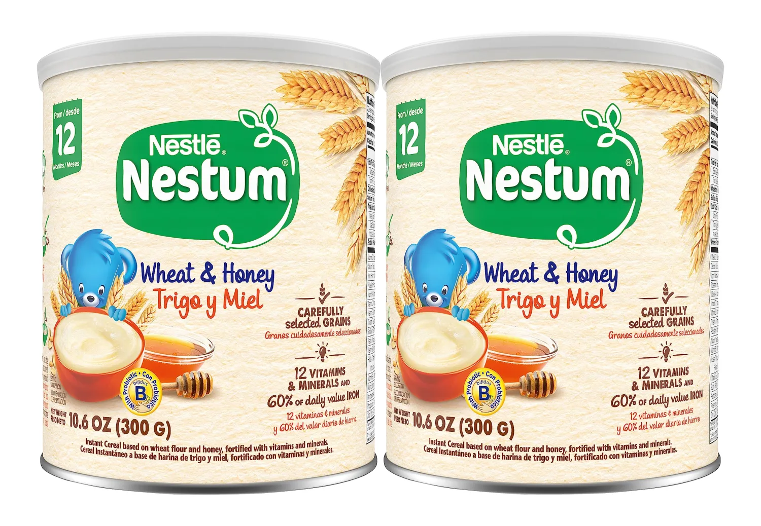 Nestle Nestum Cereal, Wheat and Honey 10.6 oz (Pack of 2)