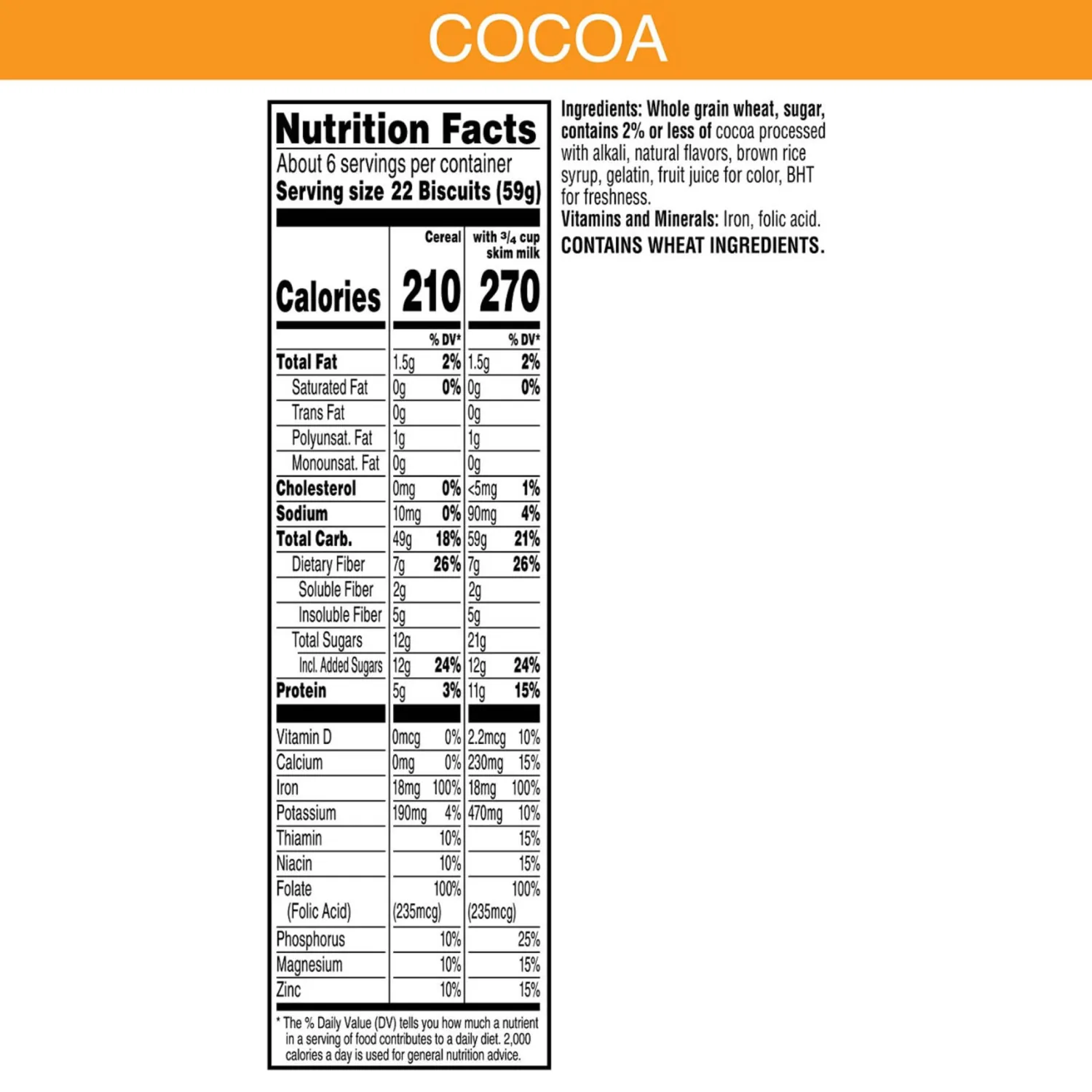 Kellogg's Frosted Mini-Wheats Breakfast Cereal, Kids Cereal, Family Breakfast, Cocoa, 13.3oz Box