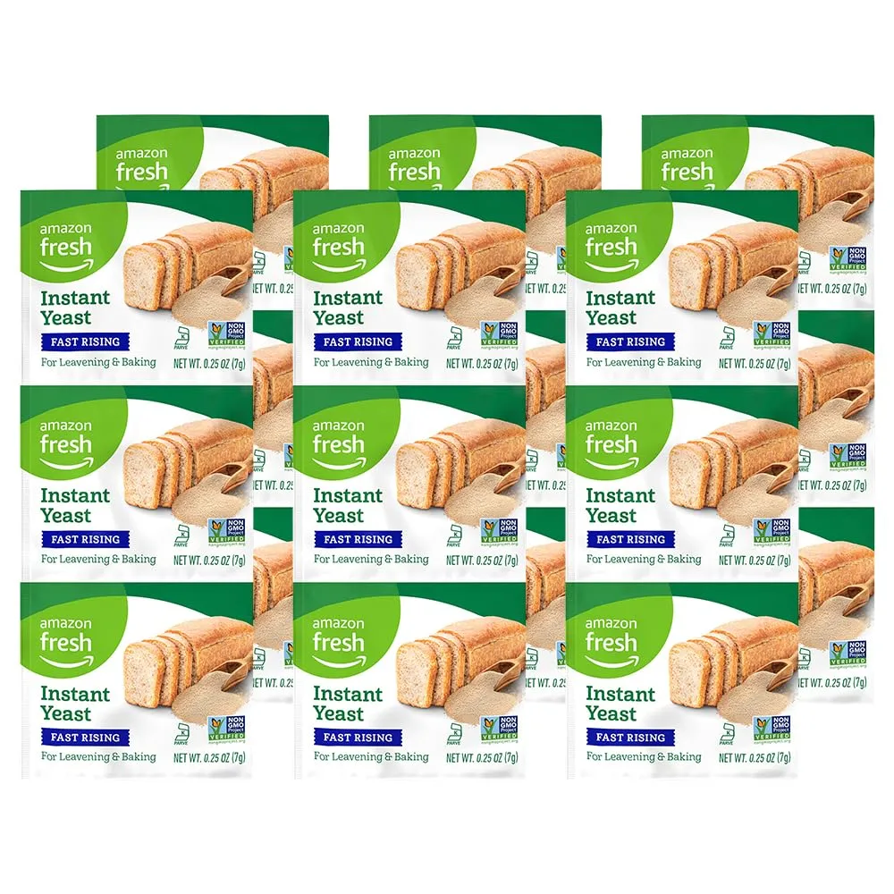 Amazon Fresh Brand, Fast Rise Yeast, .75 oz, (18 Pack)