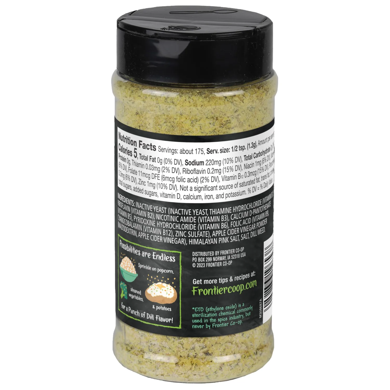 Frontier Dill & Vinegar Nutritional Yeast Blend, 8.01 Ounce