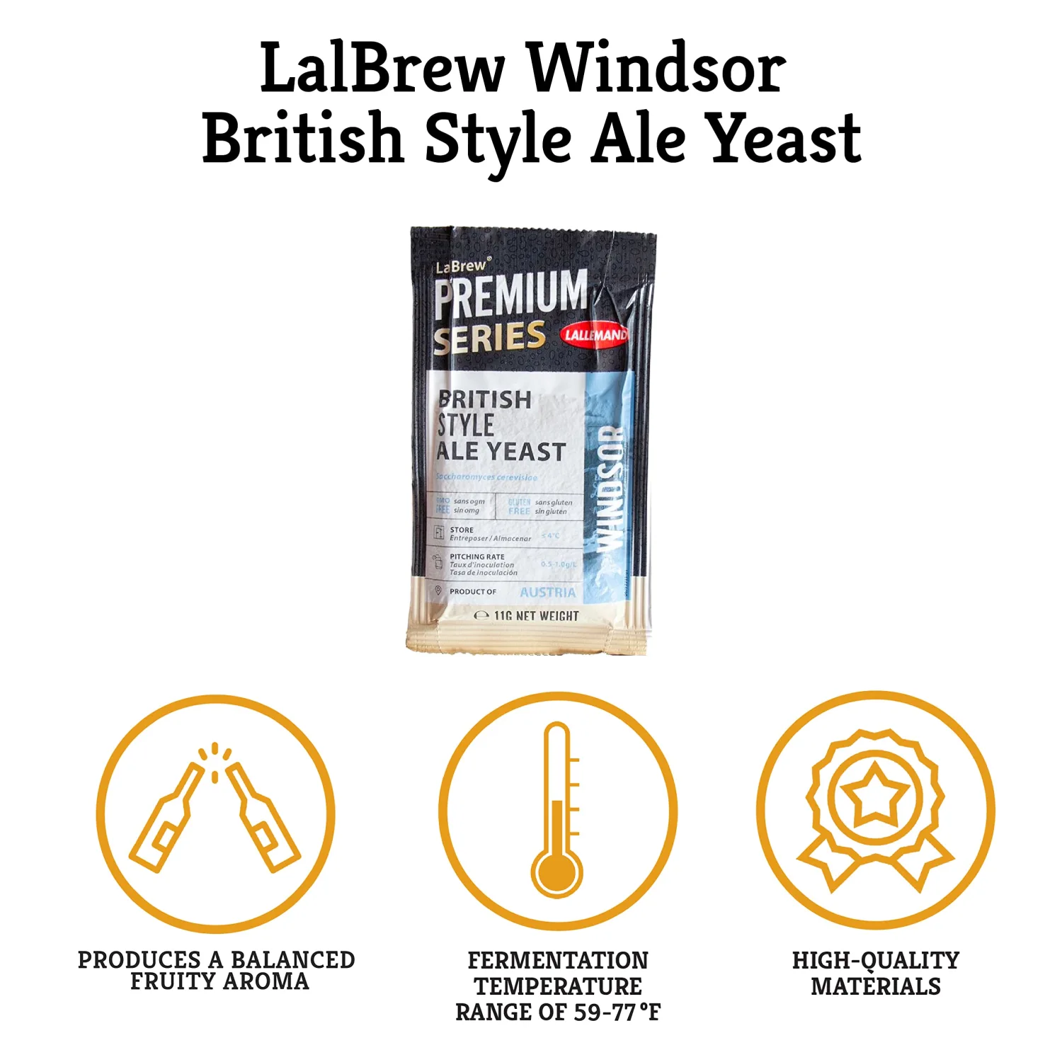 Craft A Brew - LalBrew Windsor™ - British Style Ale Yeast - For Craft Lagers - Ingredients for Home Brewing - Beer Making Supplies - (1 Pack)