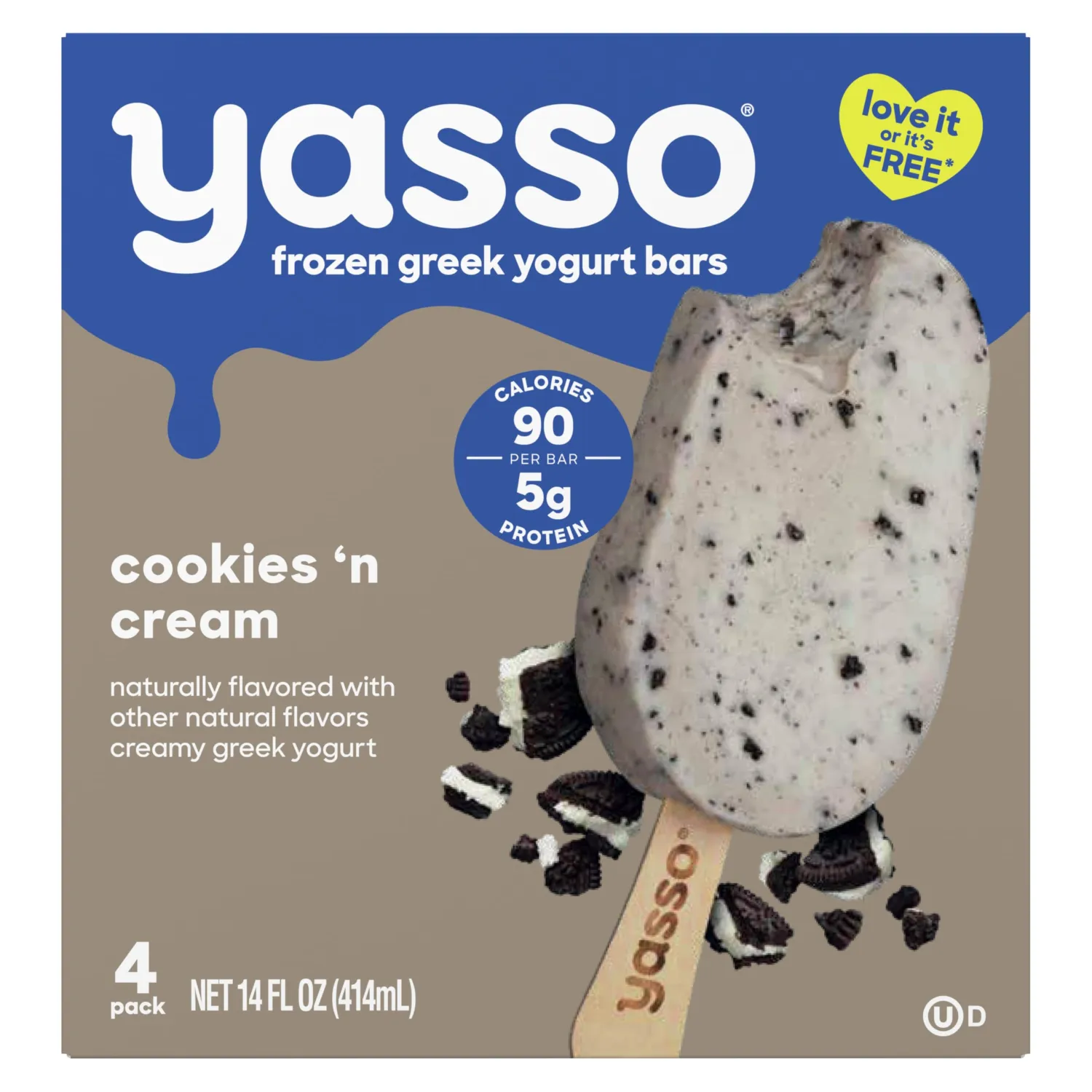 Yasso Frozen Greek Yogurt Bars Cookies n' Cream Bars 4 Count for a ridiculously creamy frozen snack made with the goodness of greek yogurt 3.5fl oz