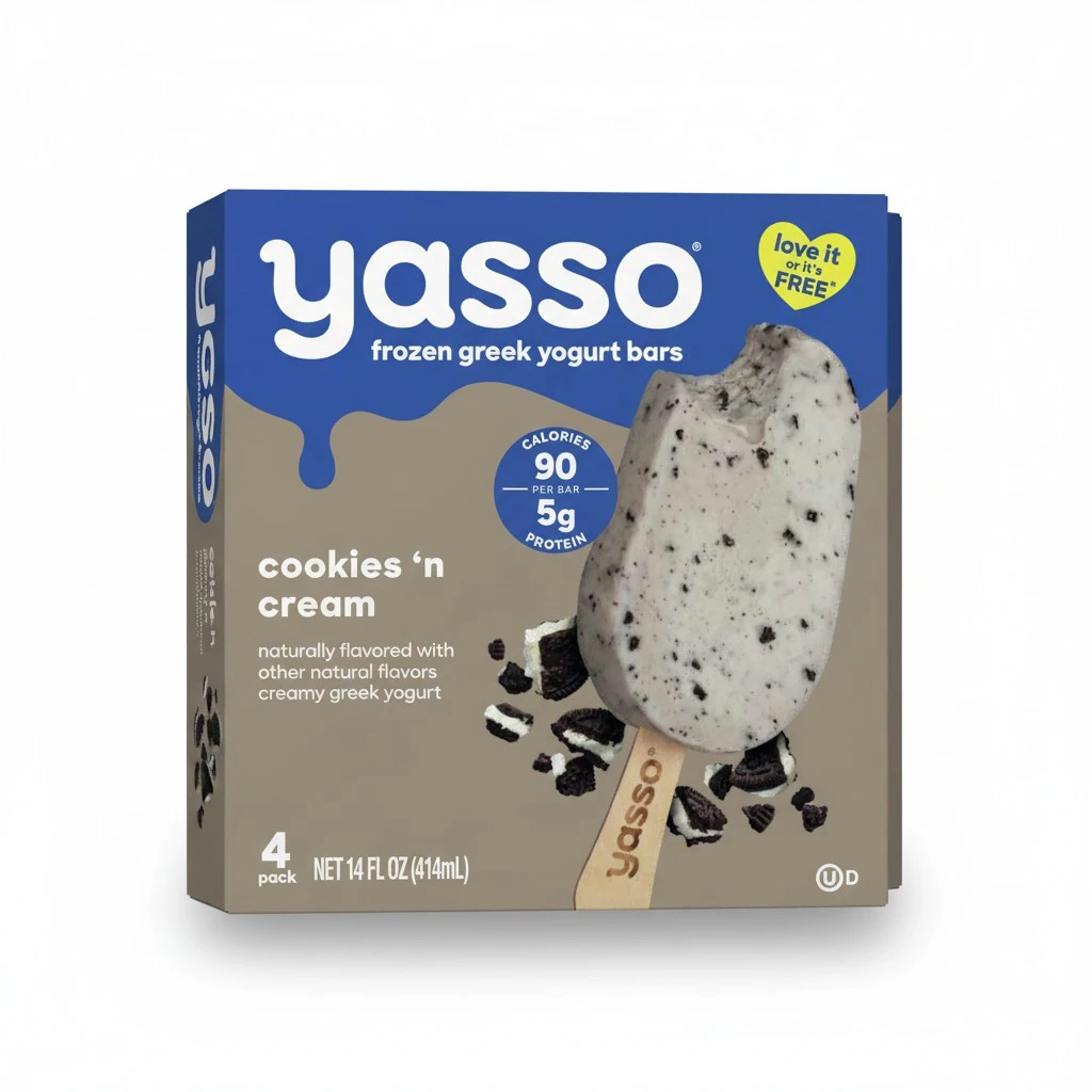 Yasso Frozen Greek Yogurt Bars Cookies n' Cream Bars 4 Count for a ridiculously creamy frozen snack made with the goodness of greek yogurt 3.5fl oz