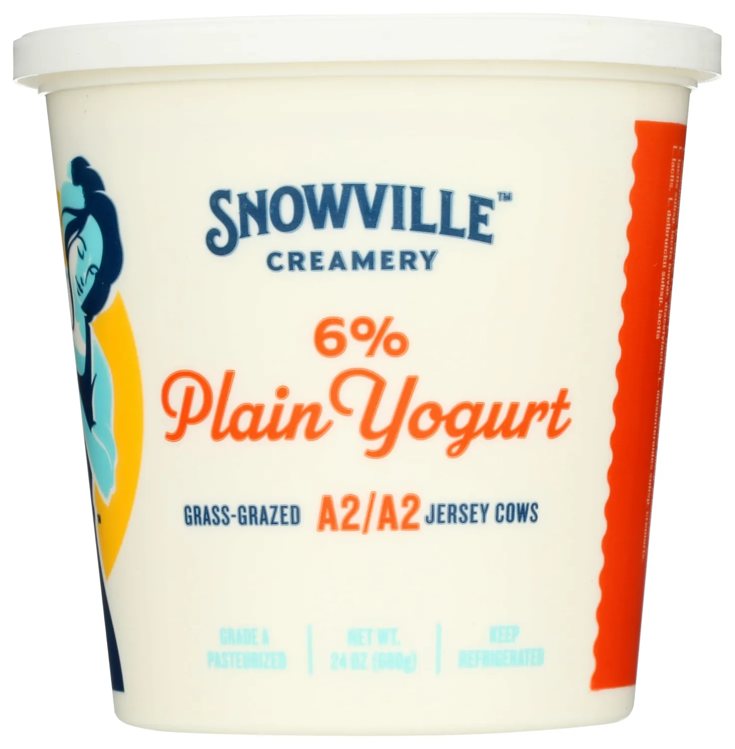 SNOWVILLE CREAMERY Grass Fed 6% A2 Plain Yogurt, 24 OZ