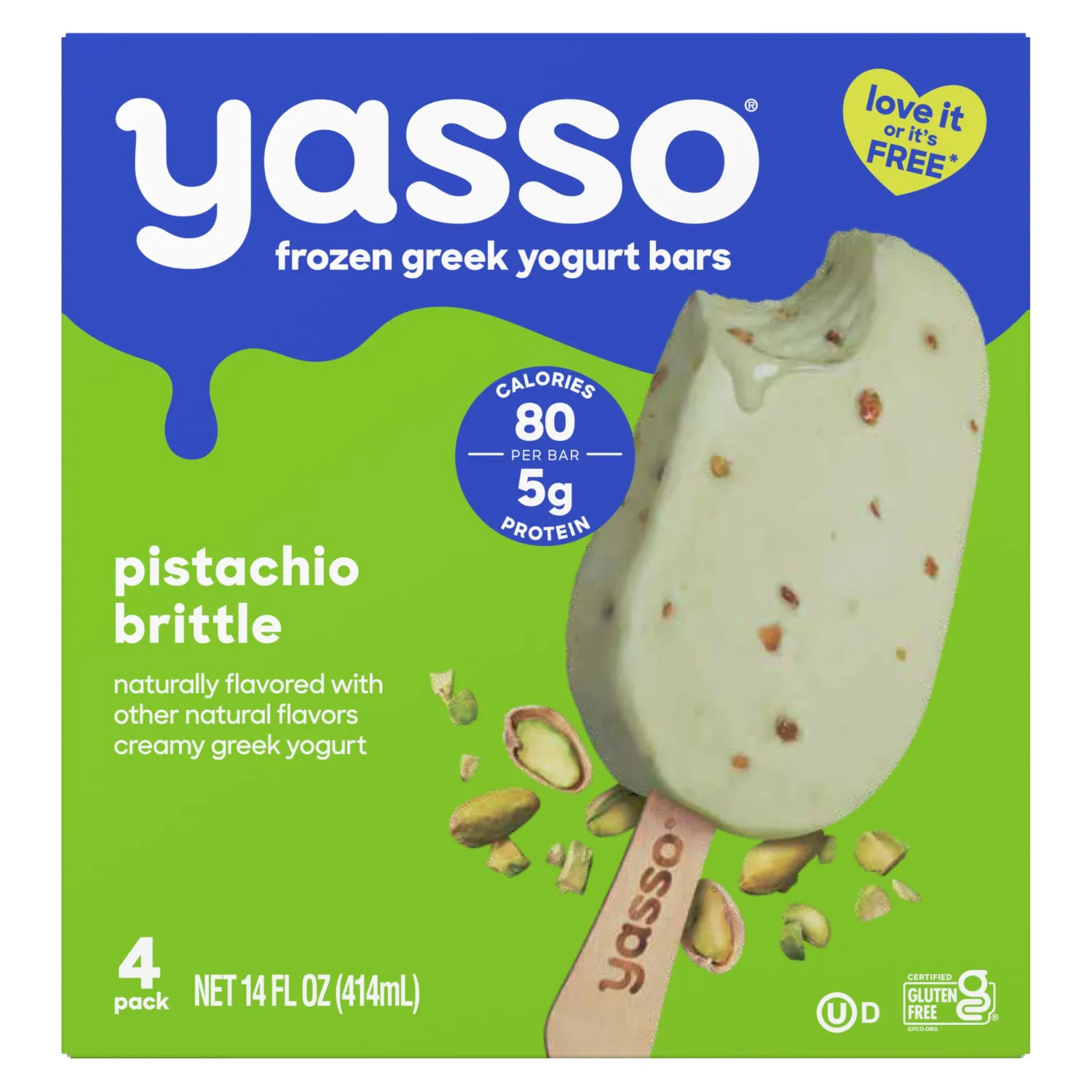 Yasso Frozen Greek Yogurt Bars Pistachio Brittle Bars 4 Count for a ridiculously creamy frozen snack made with the goodness of greek yogurt 3.5fl oz