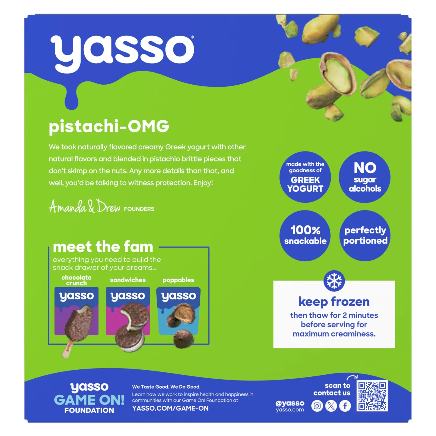 Yasso Frozen Greek Yogurt Bars Pistachio Brittle Bars 4 Count for a ridiculously creamy frozen snack made with the goodness of greek yogurt 3.5fl oz