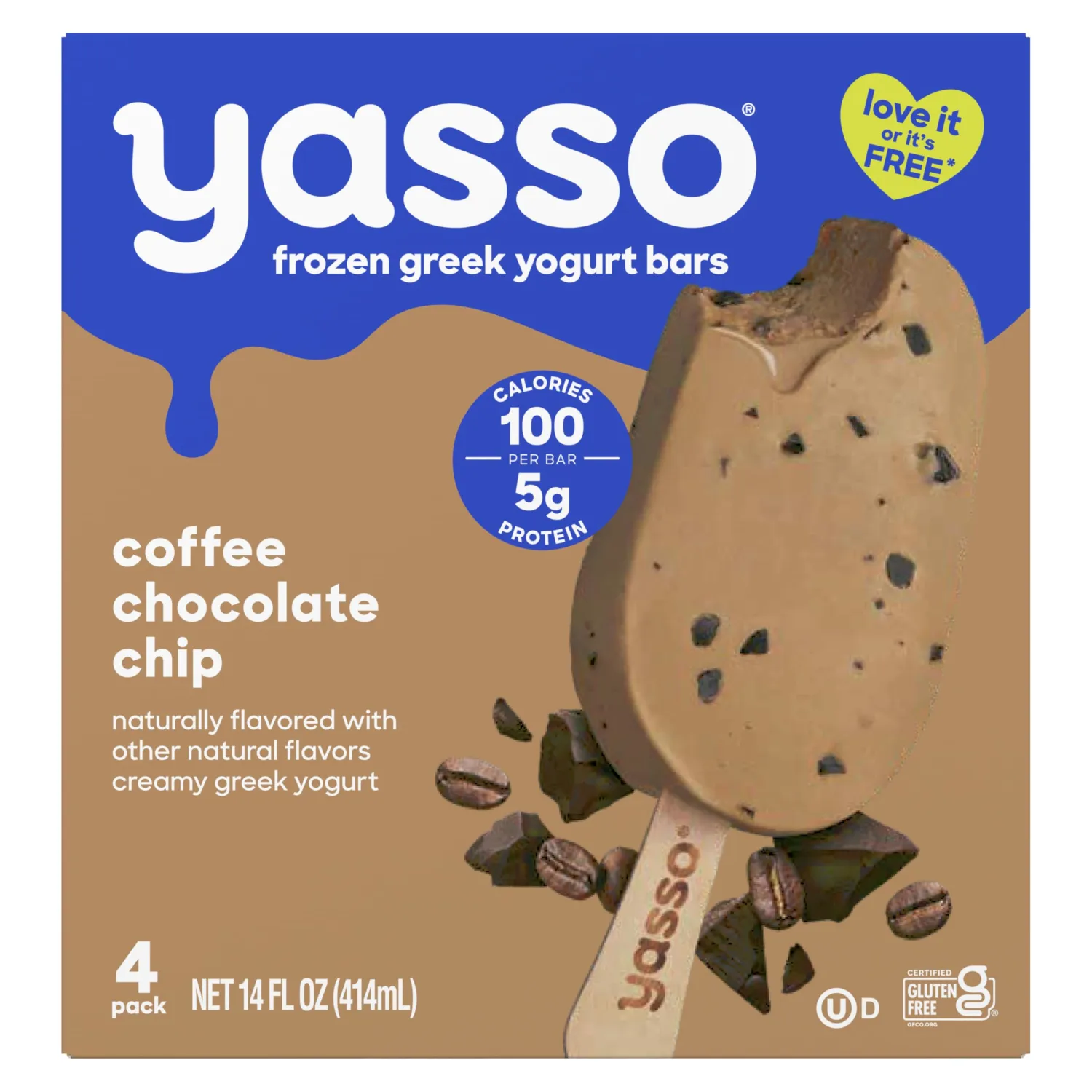 Yasso Frozen Greek Yogurt Bars Coffee Chocolate Chip Bars 4 Count for a ridiculously creamy frozen snack made with the goodness of greek yogurt 3.5fl oz