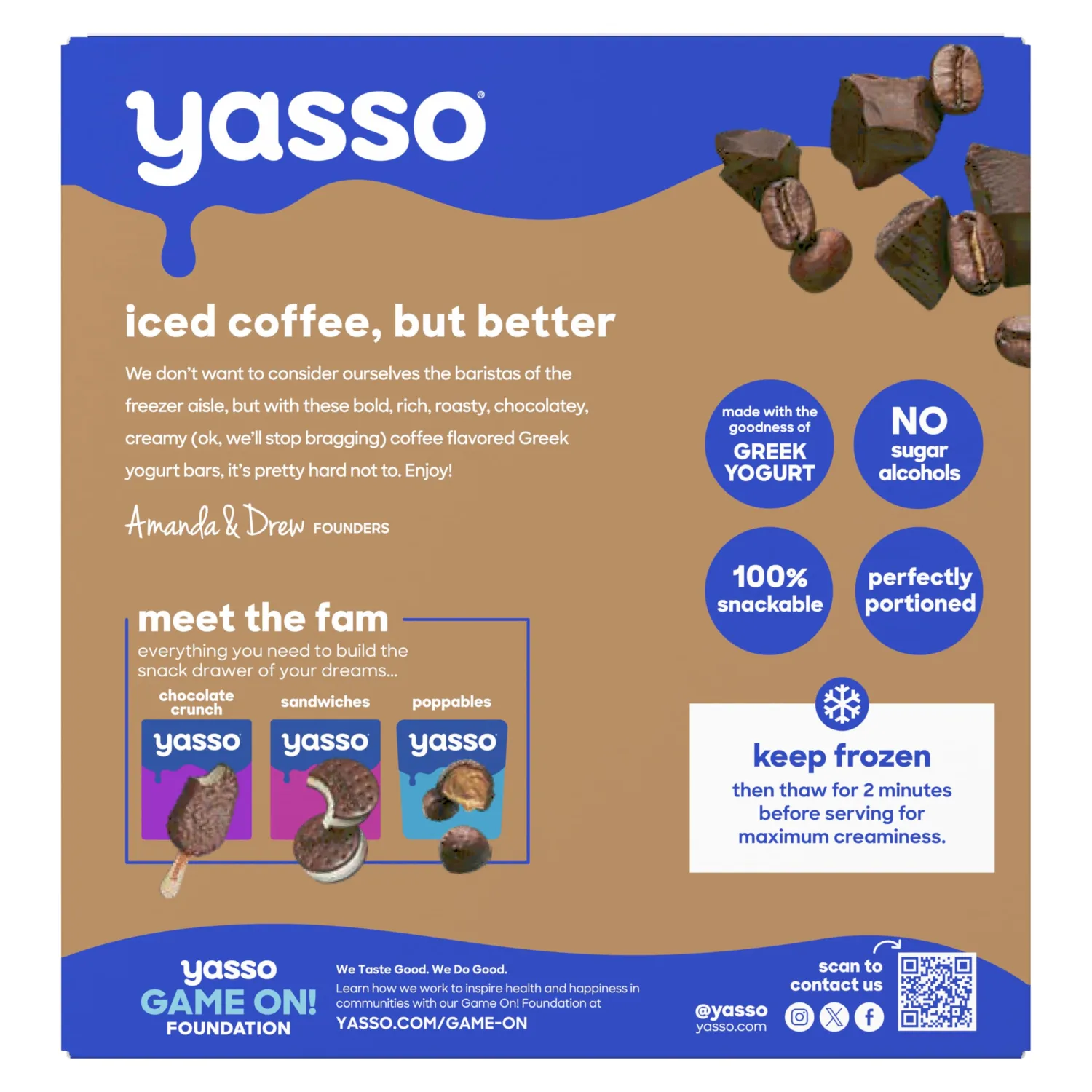 Yasso Frozen Greek Yogurt Bars Coffee Chocolate Chip Bars 4 Count for a ridiculously creamy frozen snack made with the goodness of greek yogurt 3.5fl oz