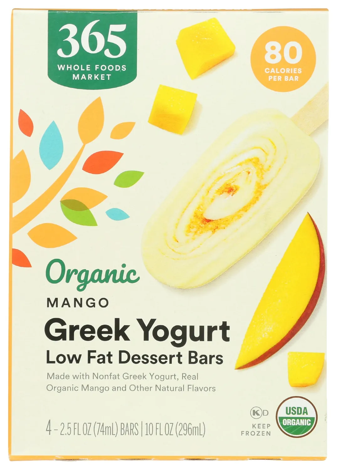 365 by Whole Foods Market, Greek Yogurt Bar, Mango, Organic, 10 Ounce