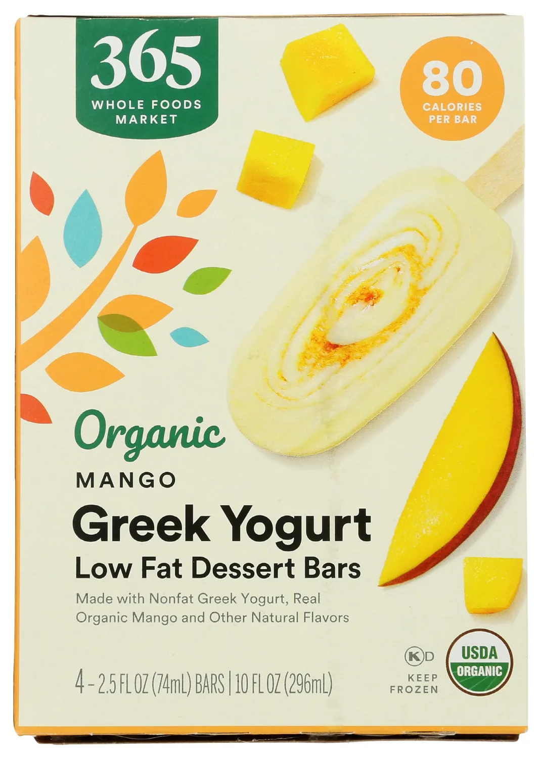 365 by Whole Foods Market, Greek Yogurt Bar, Mango, Organic, 10 Ounce