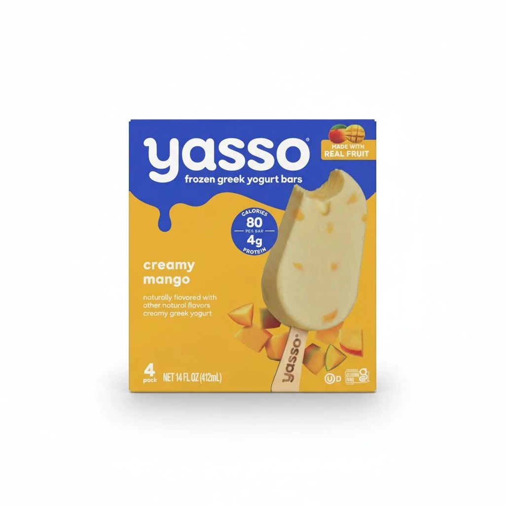 Yasso Frozen Greek Yogurt Bars Creamy Mango Bars 4 Count for a ridiculously creamy frozen snack made with the goodness of greek yogurt 3.5fl oz