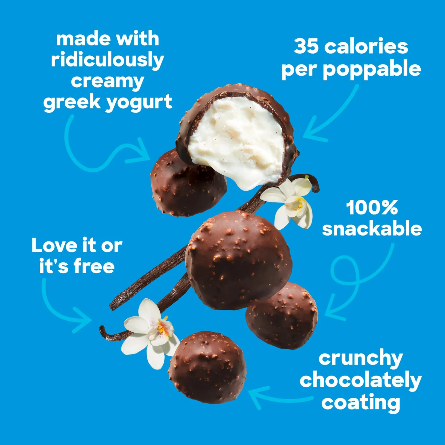 Yasso Frozen Greek Yogurt Poppables Vanilla Bean Poppables for a ridiculously creamy frozen snack made with the goodness of greek yogurt 6.84 fl oz