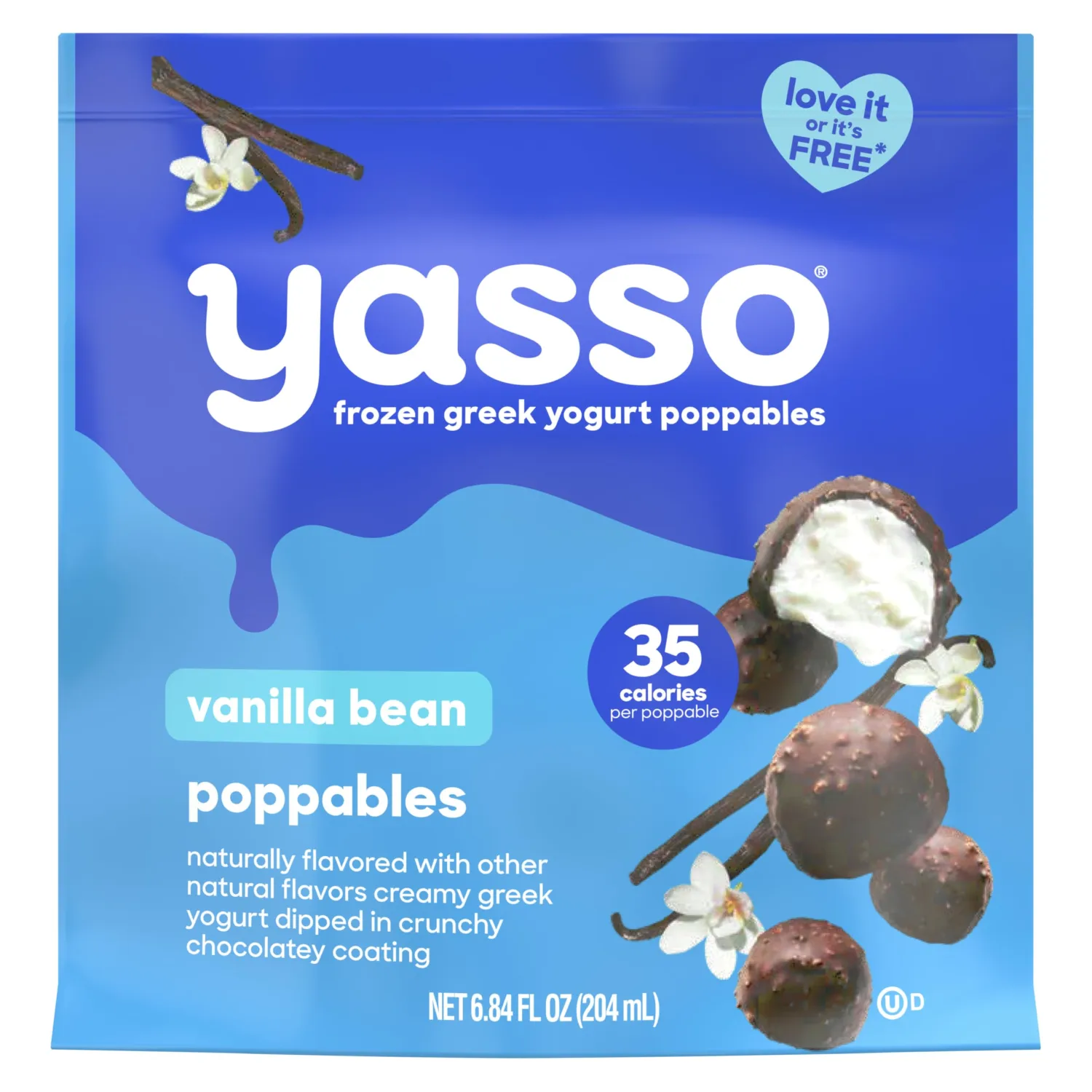 Yasso Frozen Greek Yogurt Poppables Vanilla Bean Poppables for a ridiculously creamy frozen snack made with the goodness of greek yogurt 6.84 fl oz