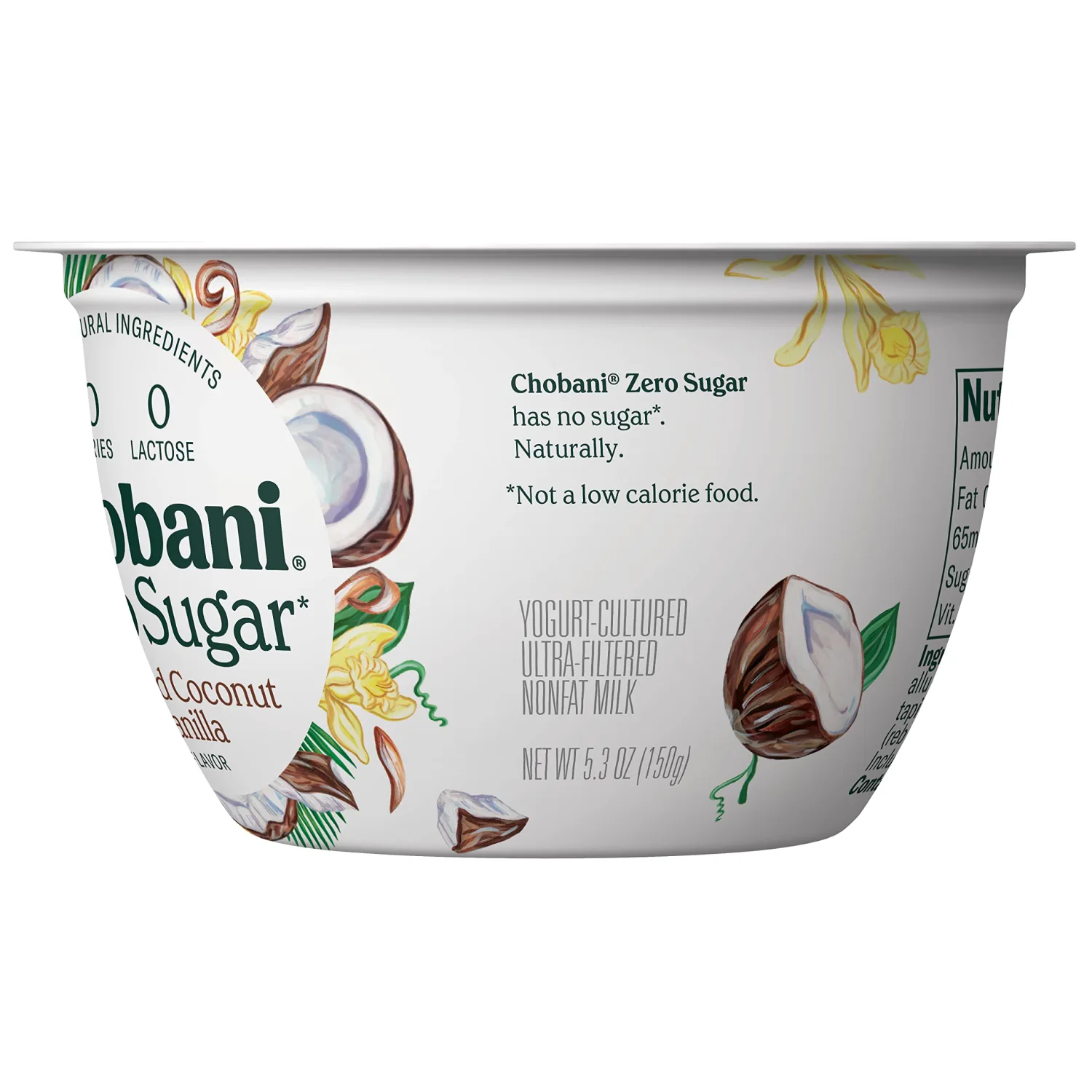 Chobani® Zero Sugar* Toasted Coconut 5.3oz
