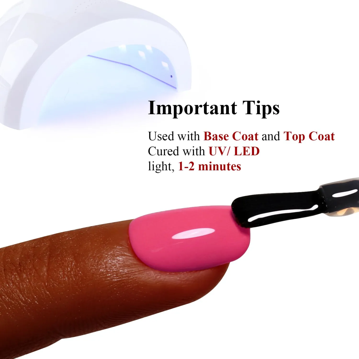 Rose Fuchsia Gel Nail Polish, 0.5 Fl Oz, Spring Summer Soak Off LED UV Gel Nail Polish Art Starter Manicure Salon DIY
