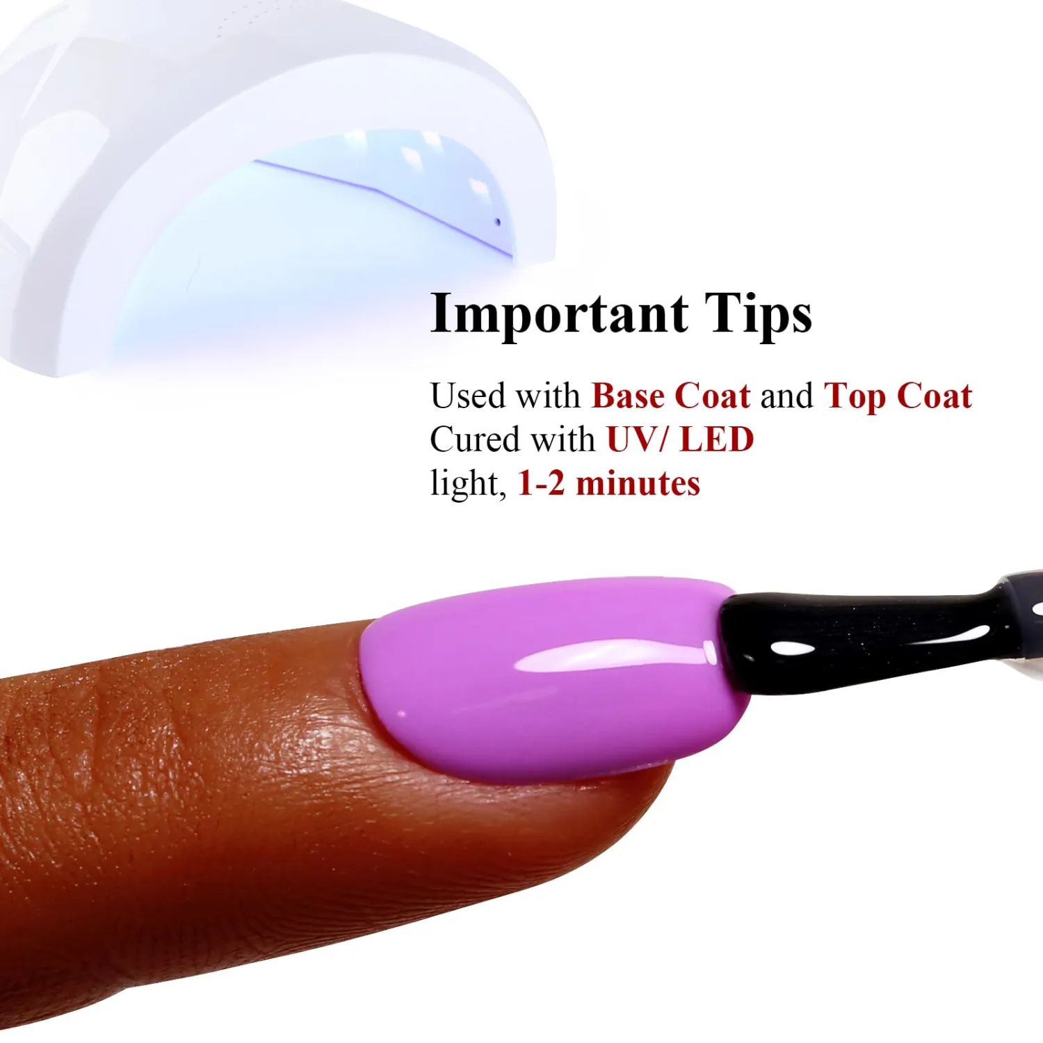 Gel Polish, 0.5 Fl Oz Light Purple Gel Nail Polish Spring Summer Soak off LED UV Gel Nail Polish Art Starter Manicure Salon DIY Nail Gel Polish