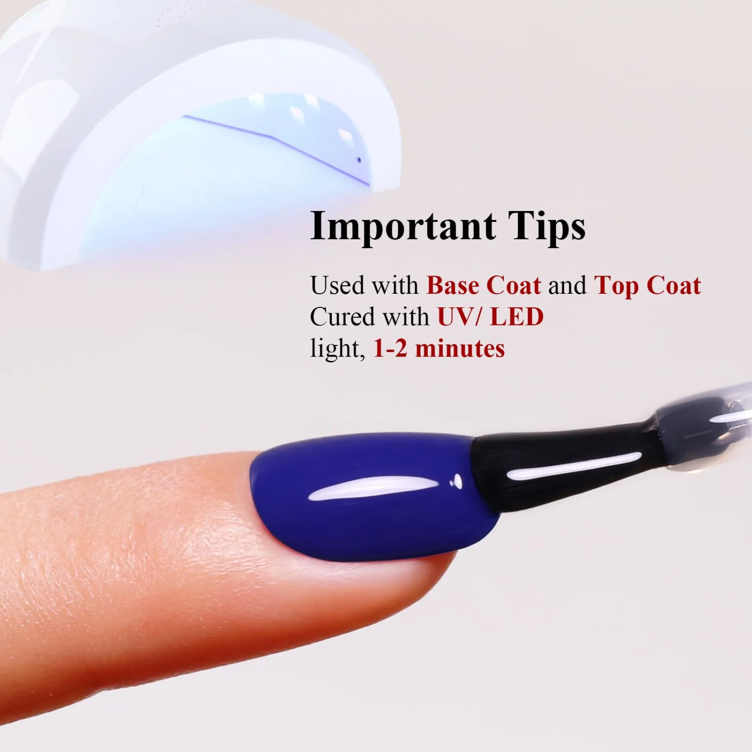 Gel Polish, 0.5 Fl Oz Midnight Blue Nail Polish for Autumn Winter - Soak Off LED UV Nail Art Starter for Manicure Salon DIY