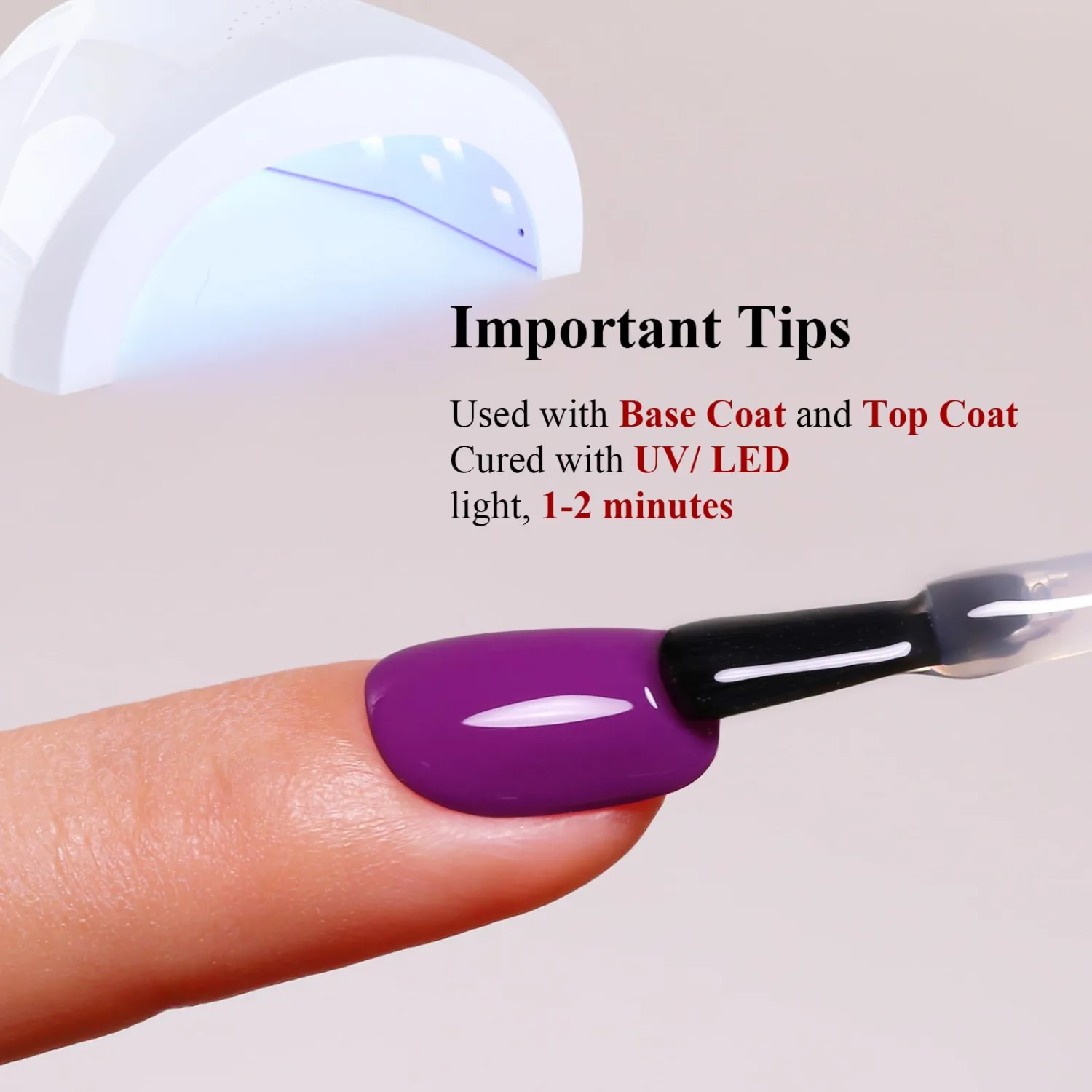 Gel Polish, 0.5 Fl Oz Plum Purple Nail Polish for Autumn Winter - Soak Off LED UV Nail Art Starter for Manicure Salon DIY