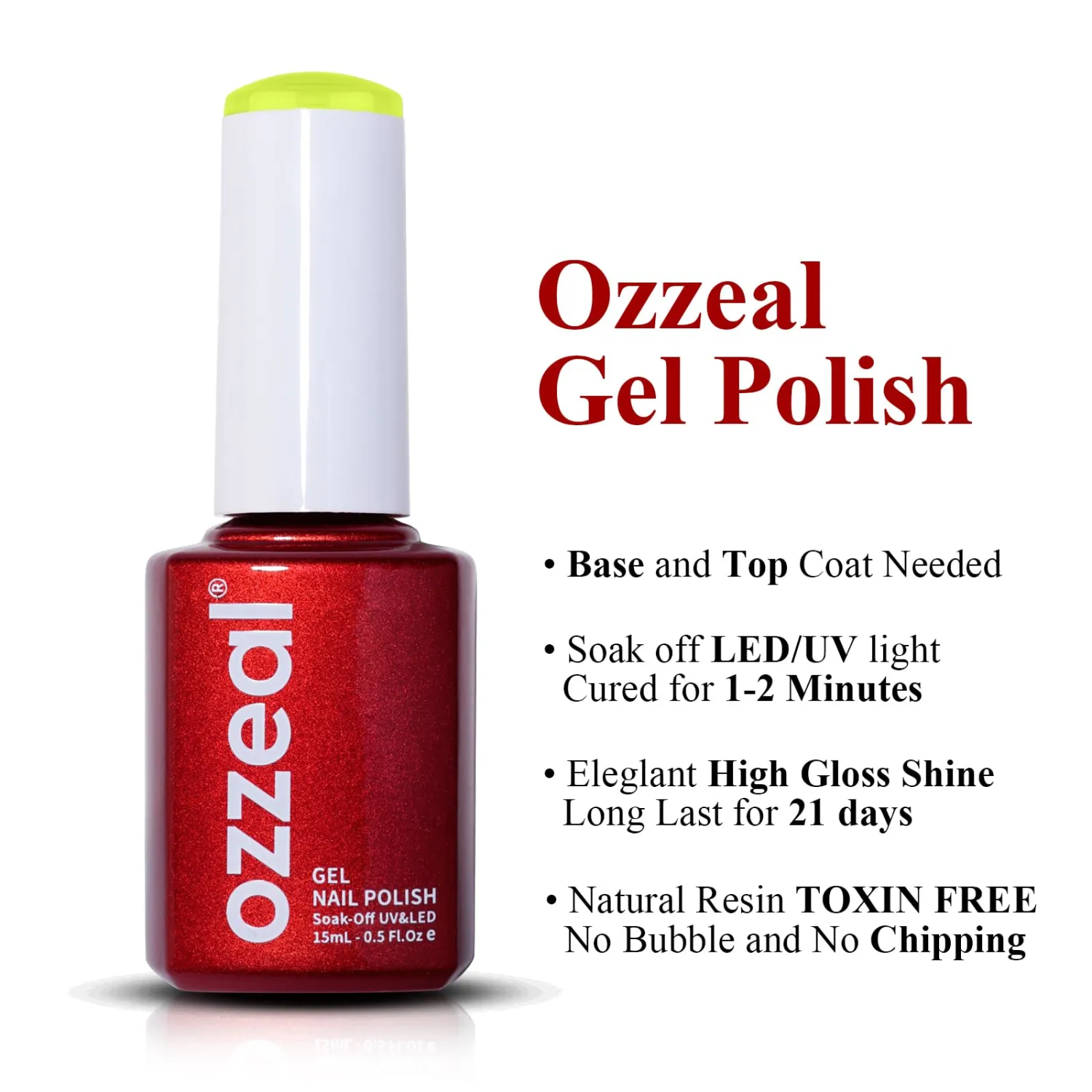 Neon Gel Polish,0.5 Fl Oz Neon Yellow Gel Nail Polish Bright Spring Summer Soak off LED UV Gel Nail Polish Art Starter Manicure Salon DIY Nail Gel Polish