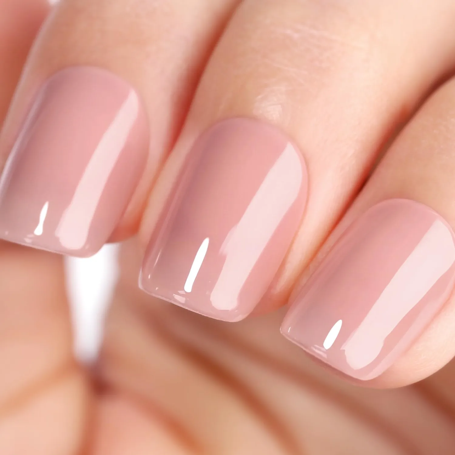 Nude Gel Nail Polish, Jelly Sheer Translucent Spring Summer Nail Polish 0.5 Fl Oz - UV LED Light for DIY Manicure