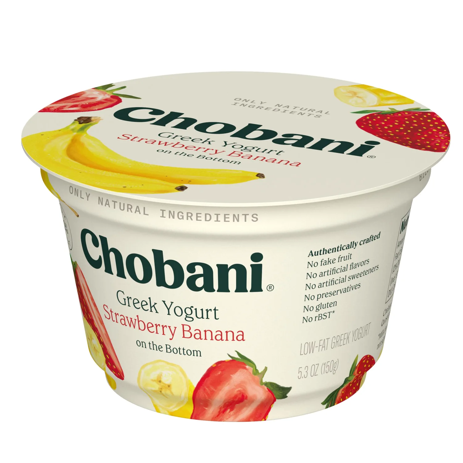 Chobani® Non-Fat Greek Yogurt Strawberry Banana on the Bottom 5.3oz
