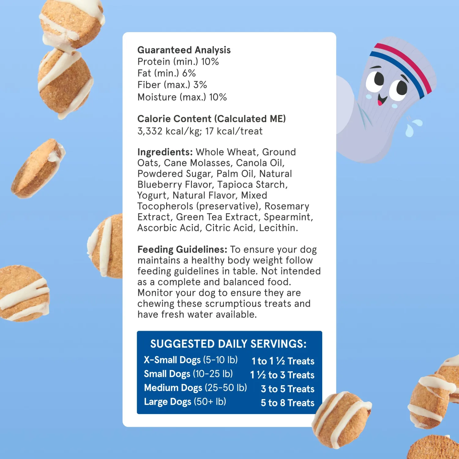 BarkBox Frosted Socks - Yogurt Berry Flavor with Real Fruit, Nutritious Grains, No Artificial Preservatives, Corn, or Soy - 24oz Box