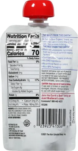 Earths Best Baby Pouch Blueberry Banana, 4 oz