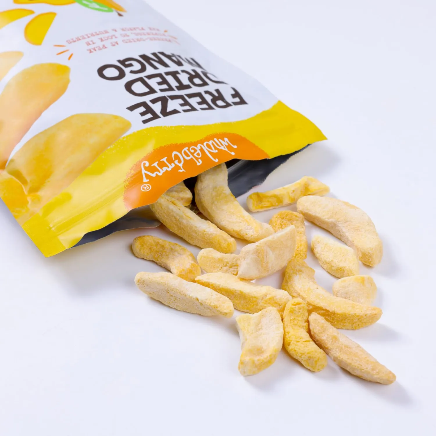 Wholeberry Freeze Dried Mango 2oz Freeze Dried Fruit Snack Perfect for Smoothies, Baking, Yogurt & Tea - 100% Natural Ripe Fruit from Thailand, No Sugar Added - Pack of 2
