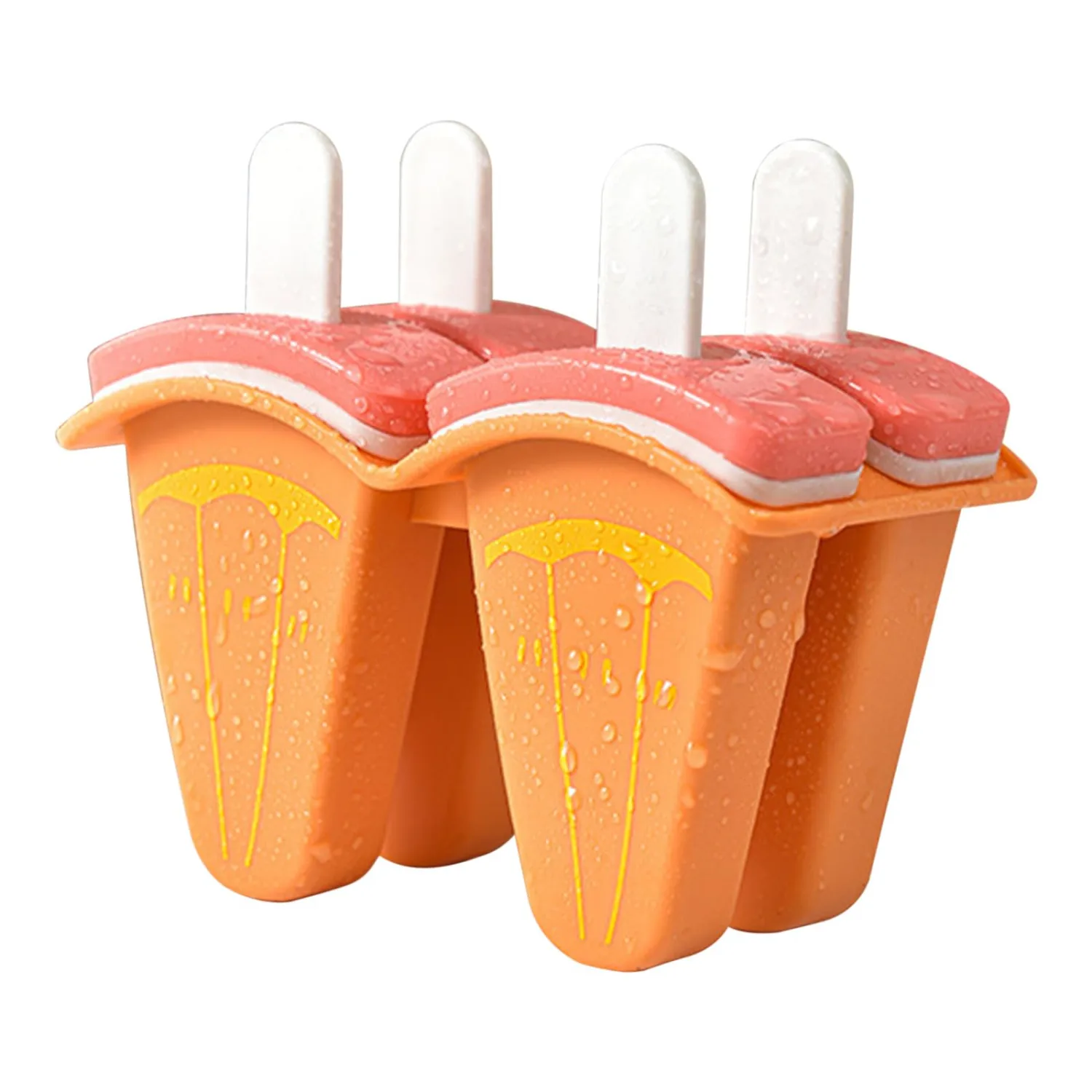 Watermelon Ice Popsicle Moulds with Handles, Reusable and Drip-Proof, Flexible Design for Easy Release, Perfect for Homemade Fruit Popsicles, Ice Cream, Yogurt, and Pudding, Multiple Colors