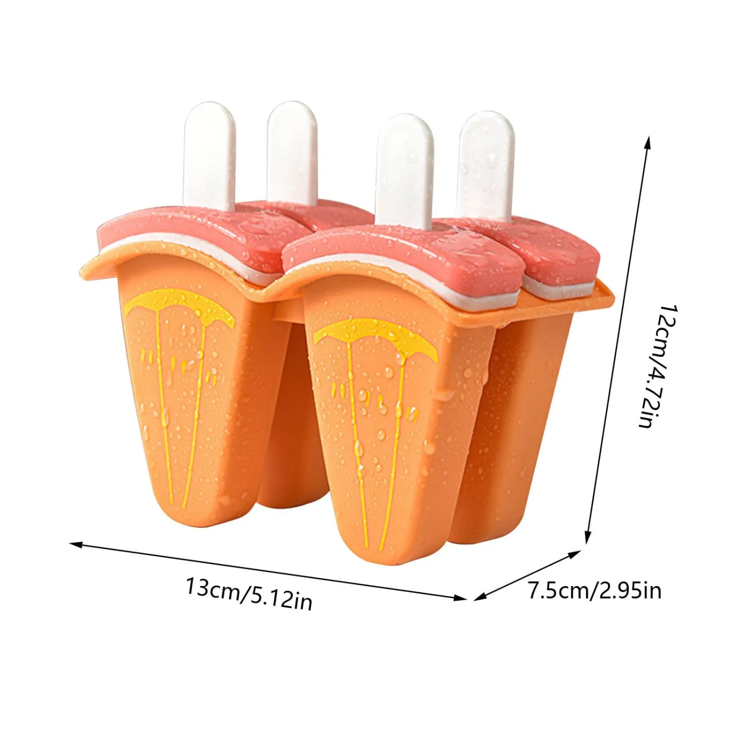 Watermelon Ice Popsicle Moulds with Handles, Reusable and Drip-Proof, Flexible Design for Easy Release, Perfect for Homemade Fruit Popsicles, Ice Cream, Yogurt, and Pudding, Multiple Colors