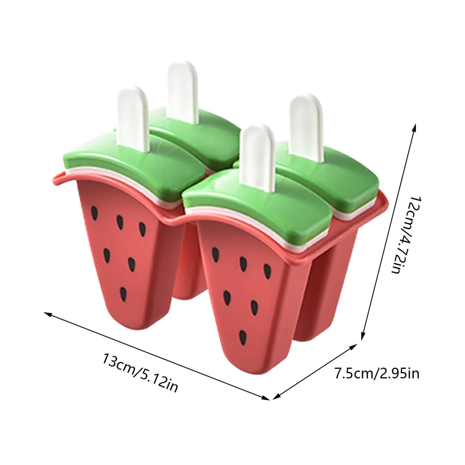 Watermelon Ice Popsicle Moulds with Handles, Reusable and Drip-Proof, Flexible Design for Easy Release, Perfect for Homemade Fruit Popsicles, Ice Cream, Yogurt, and Pudding, Multiple Colors