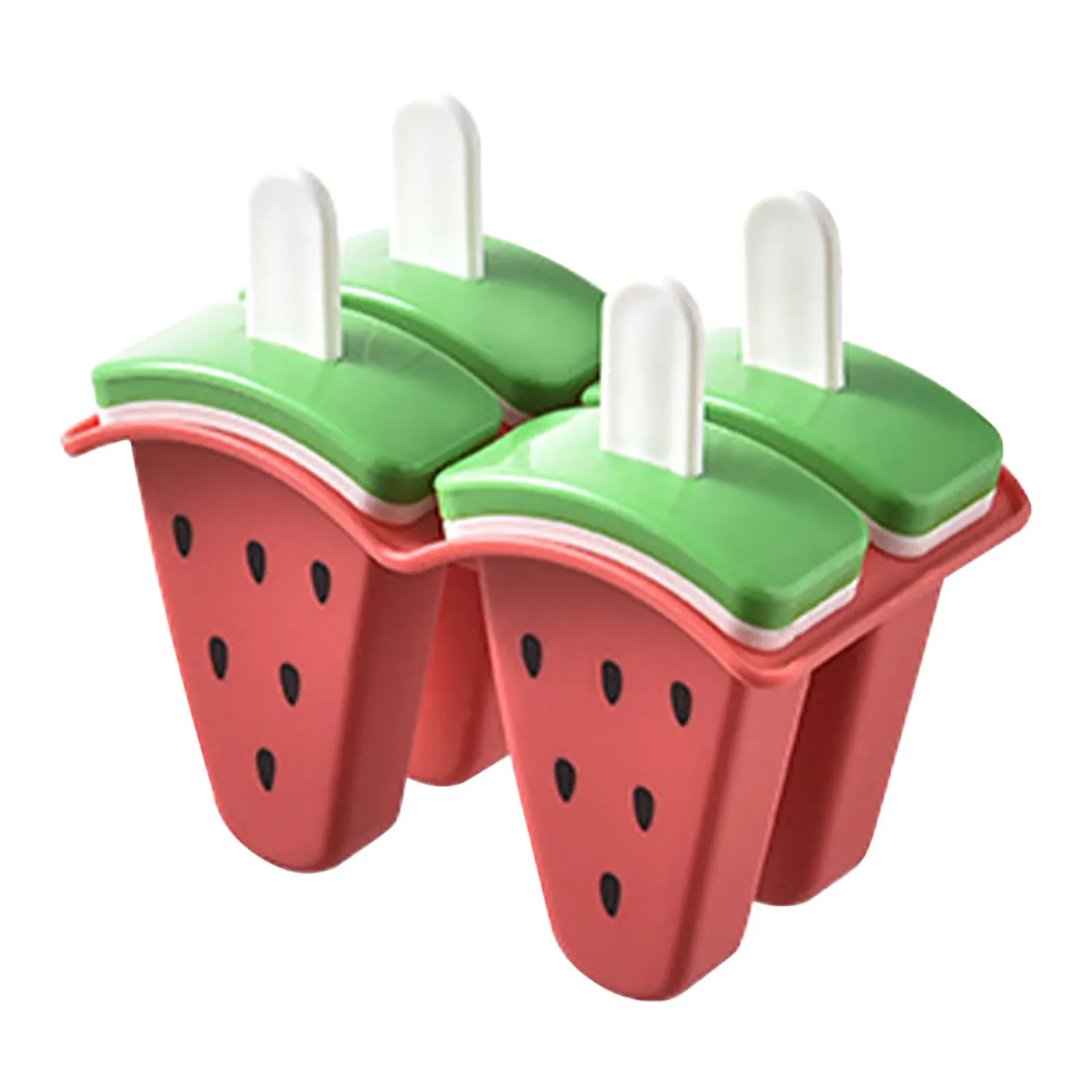 Watermelon Ice Popsicle Moulds with Handles, Reusable and Drip-Proof, Flexible Design for Easy Release, Perfect for Homemade Fruit Popsicles, Ice Cream, Yogurt, and Pudding, Multiple Colors