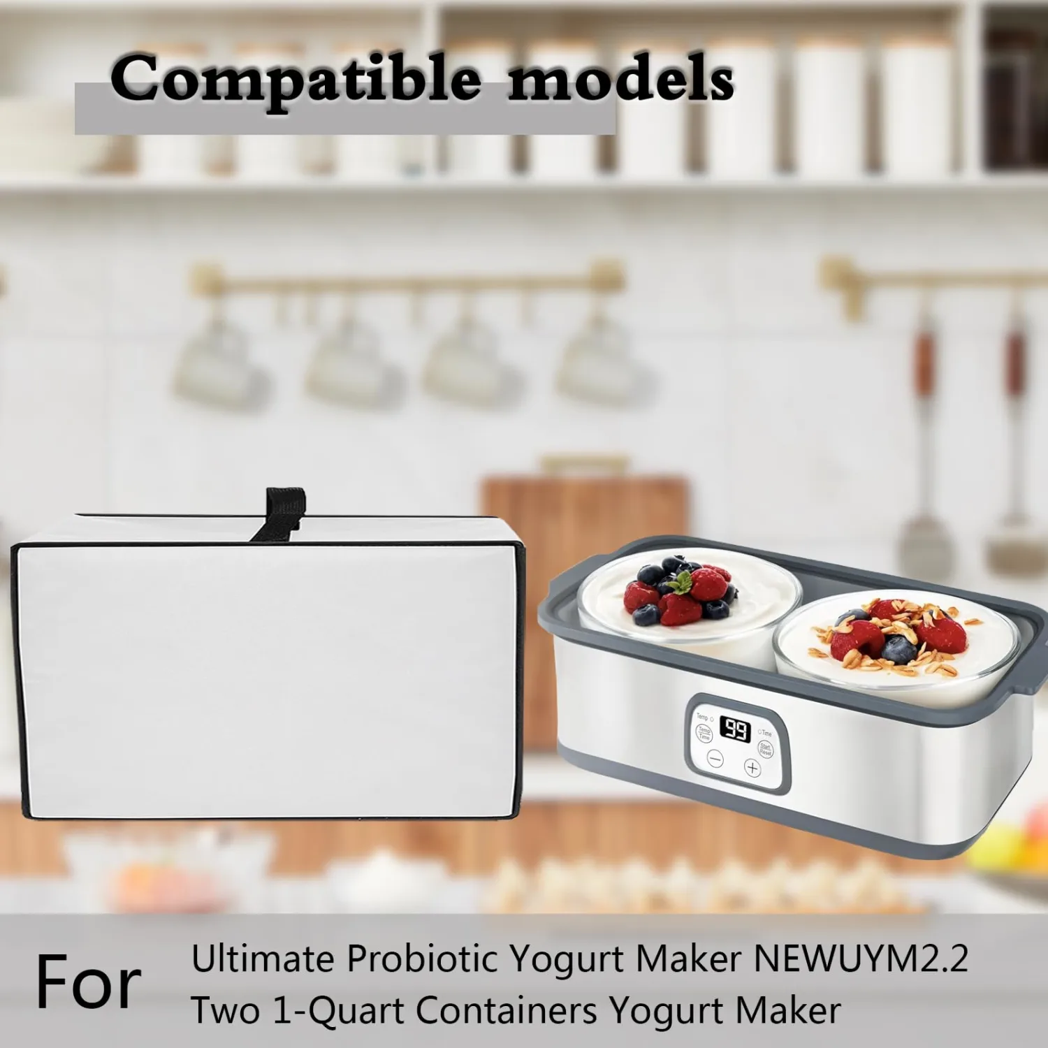 Dust Cover for Ultimate Yogurt Maker, Heavy Duty Heat-resistant Waterproof Protective Greek Yogurt Maker Cover Case Compatible with Ultimate Probiotic Yogurt Maker NEWUYM2.2 (Grey)
