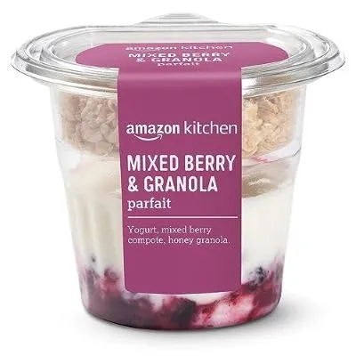 Amazon Kitchen, Mixed Berry & Granola Parfait with Yogurt, 6.3 oz