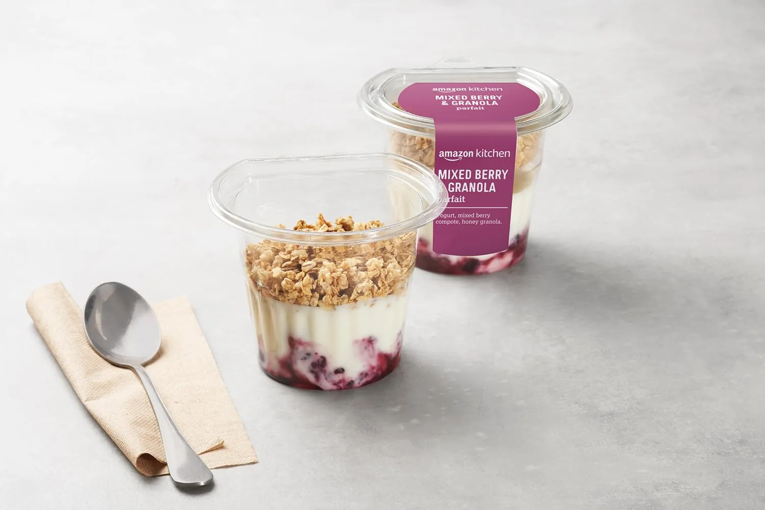 Amazon Kitchen, Mixed Berry & Granola Parfait with Yogurt, 6.3 oz