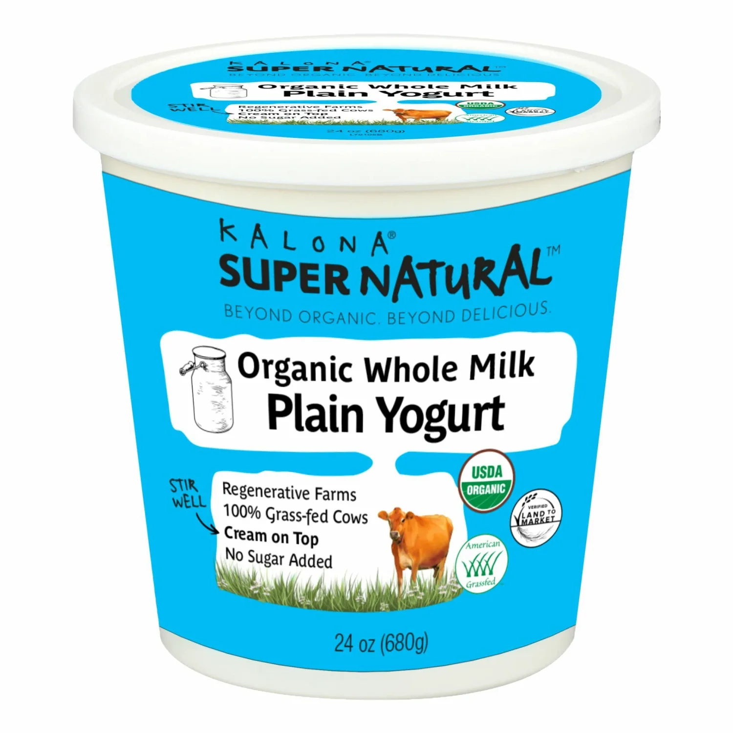 Kalona SuperNatural Organic Whole Milk Plain Yogurt, 24 Ounce