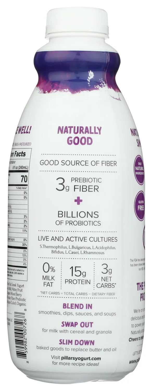PILLARS Mixed Berry Drinkable Greek Yogurt, 32 FZ
