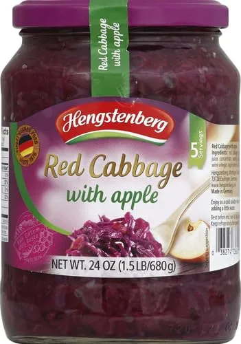 Hengstenberg Cabbage Red Apple, 24 Oz Jar