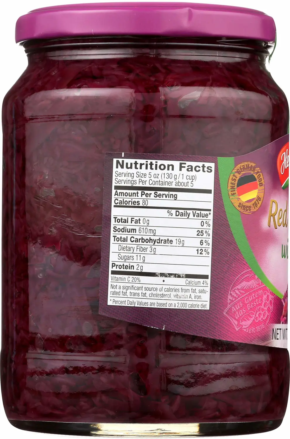 Hengstenberg Cabbage Red Apple, 24 Oz Jar