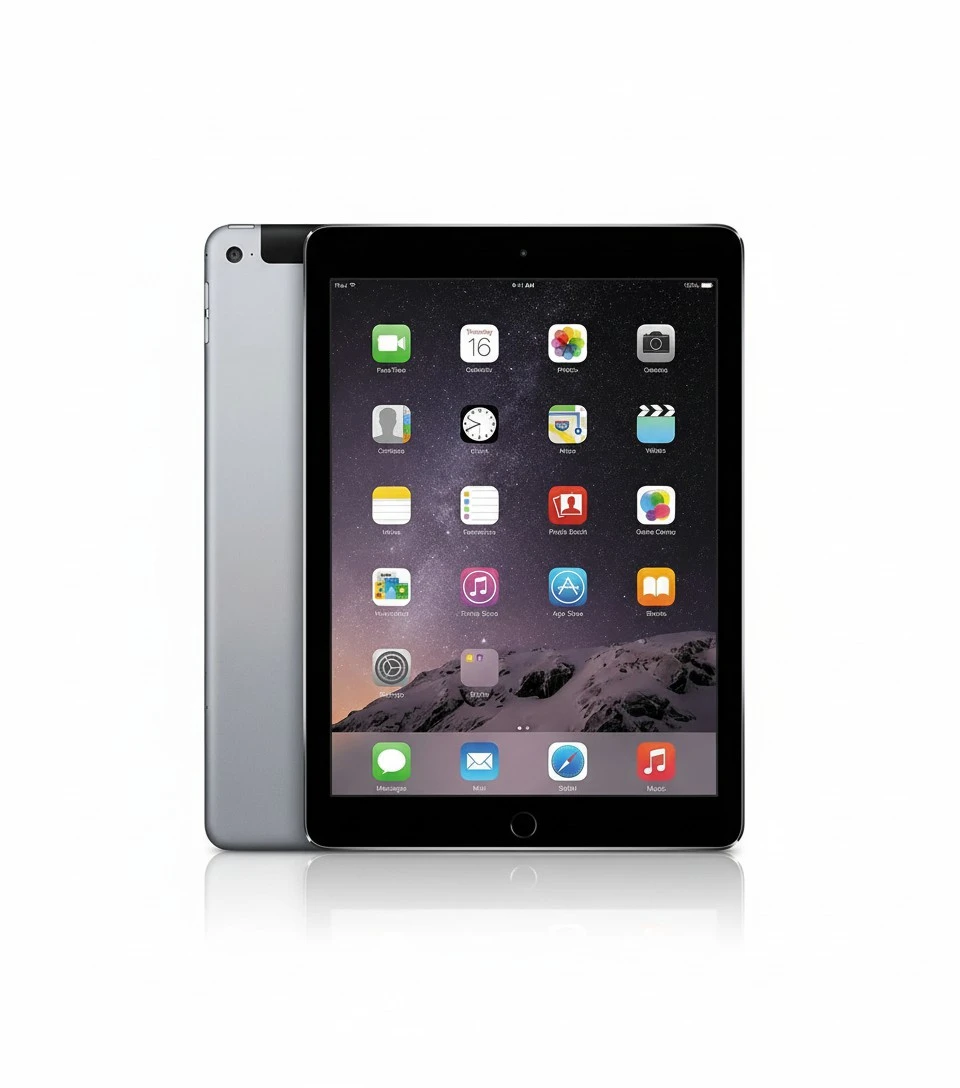 Apple iPad Air 2 9.7in 64GB Cellular Unlocked + WiFi Tablet - Space Gray / Black - MH2M2LLAUS-cr (Renewed)