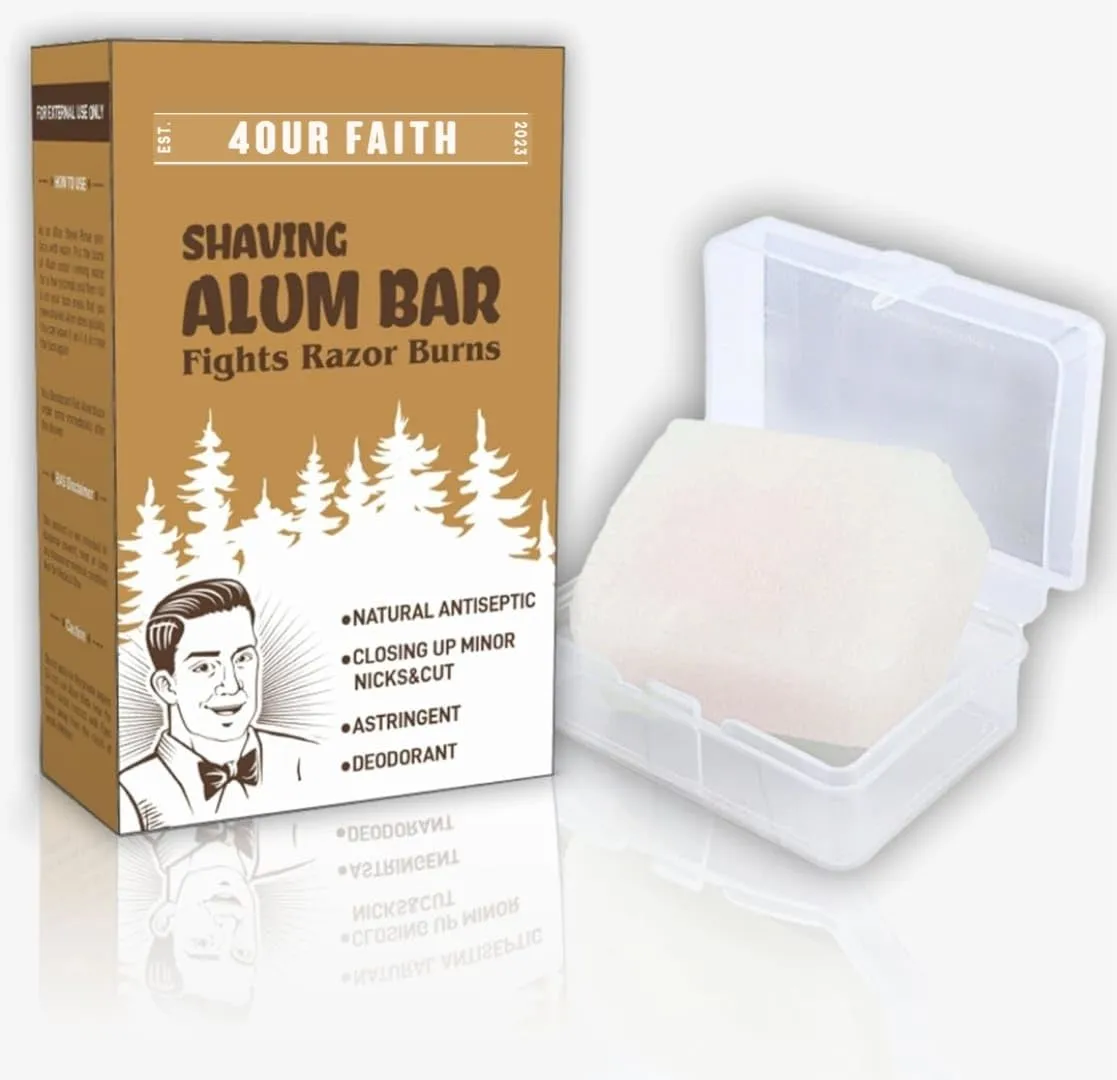 Alum Bar 100g | 100% Pure Natural Potassium Alum Stone | Organic Herb Fitkari Alum Stone for Skin/Shave/Face | Gentle & Effective | Chemical-Free Shaving Aid Skin Tighten Aftershave| Astringent Stone