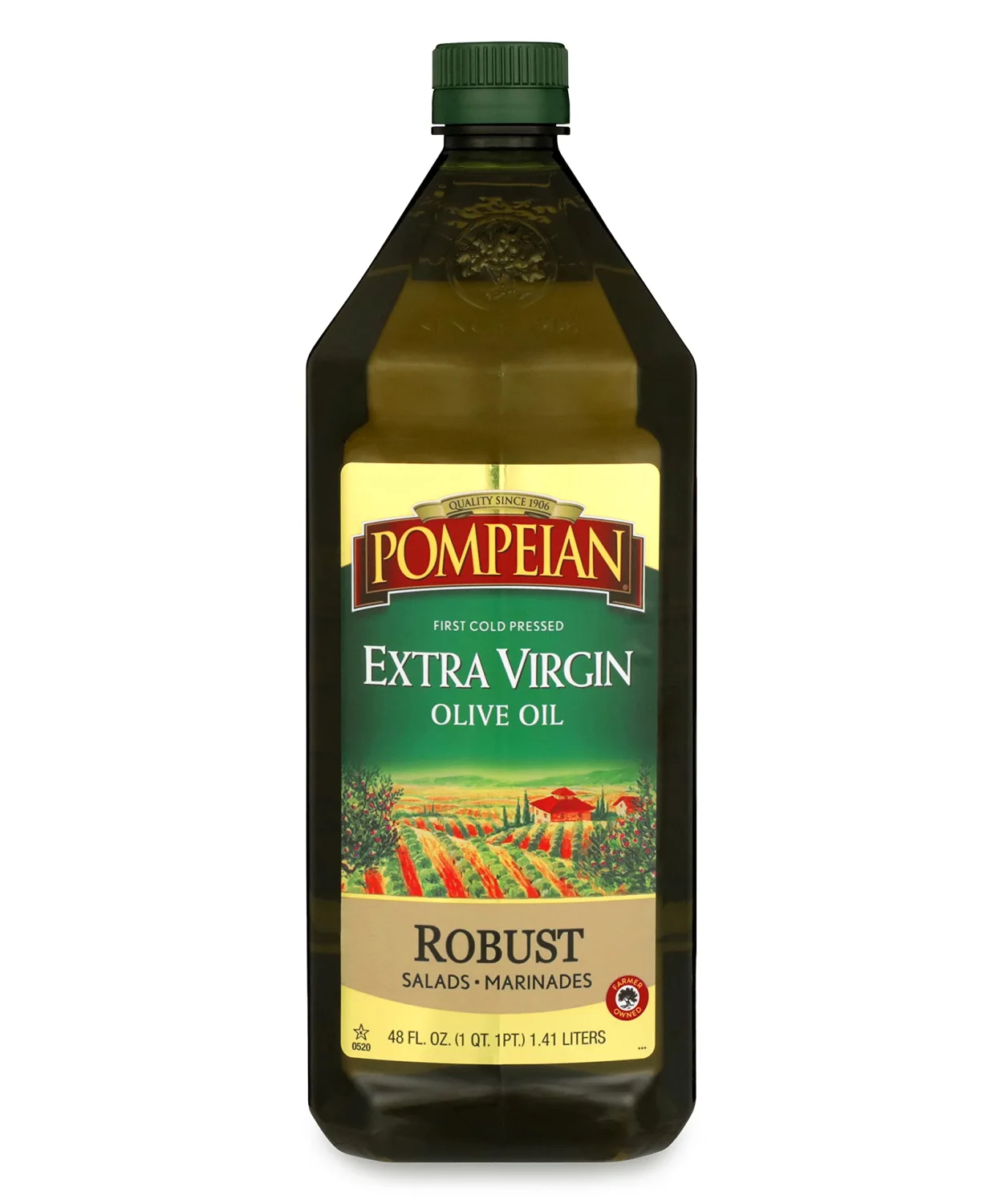 Pompeian Robust Extra Virgin Olive Oil, Contains Polyphenols, First Cold Pressed, 48 Fl Oz