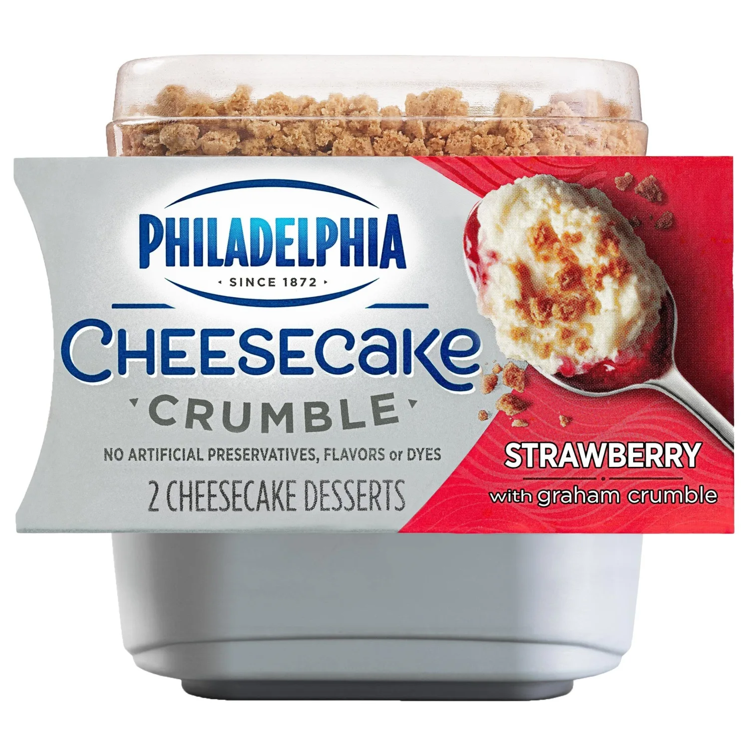 Philadelphia Strawberry Cheesecake Crumbles, 2 ct Pack, 3.25 oz Cups