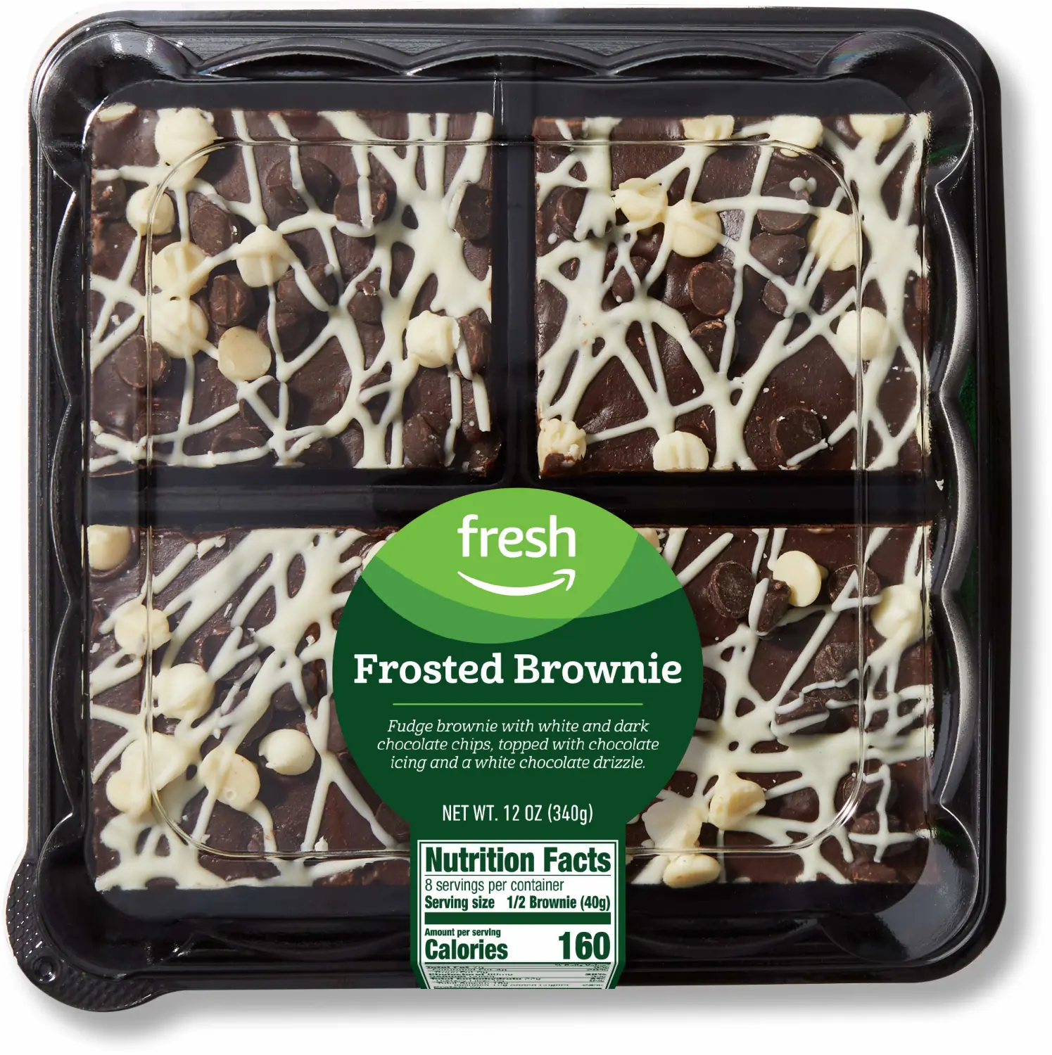 Amazon Fresh, Frosted Brownie, 12 Oz, 4 Count