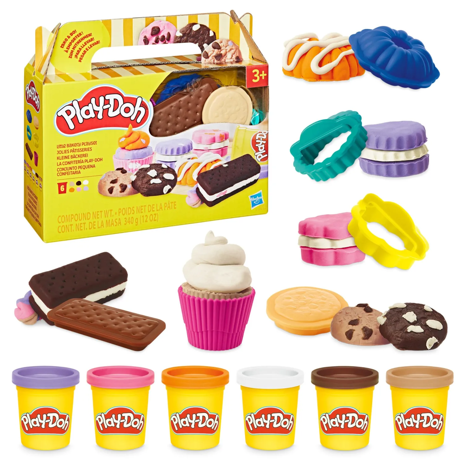 Play-Doh Little Bakery Playset, Play Kitchen Toys, Sweet Treat Set, Arts & Crafts for Kids 3+ Years