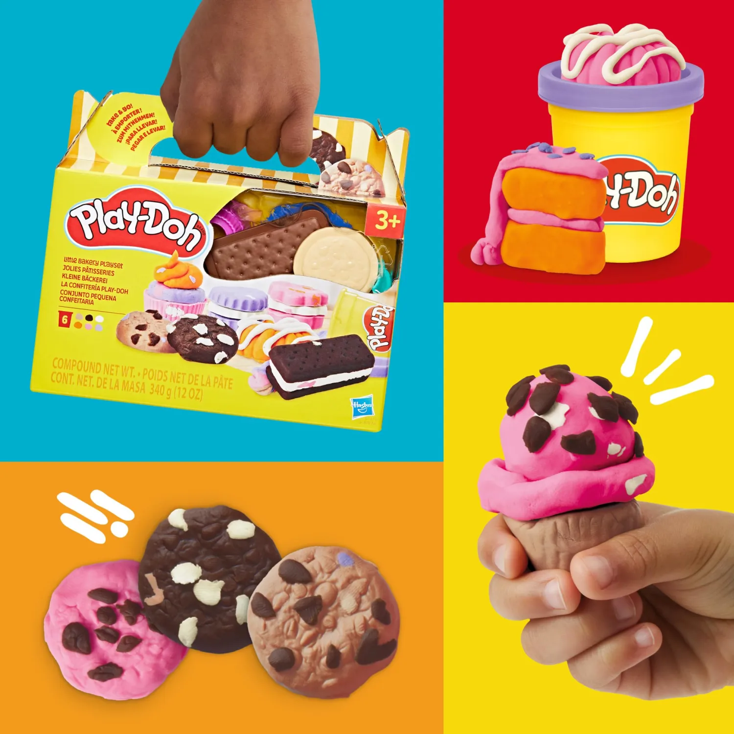 Play-Doh Little Bakery Playset, Play Kitchen Toys, Sweet Treat Set, Arts & Crafts for Kids 3+ Years