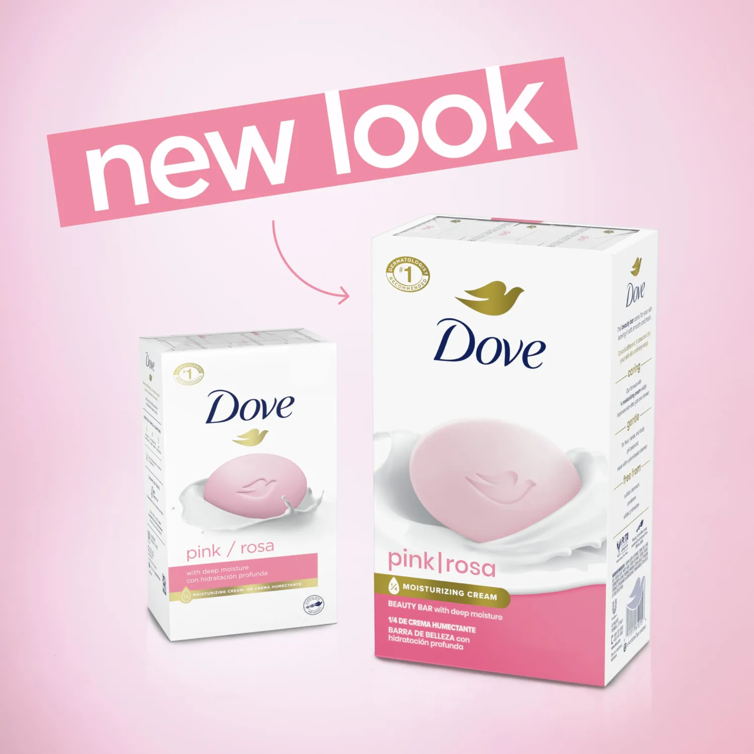 Dove Beauty Bar Soap Pink Rosa, 8 Bars for Soft, Smooth Skin, Cleans & Moisturizes 3.75 oz