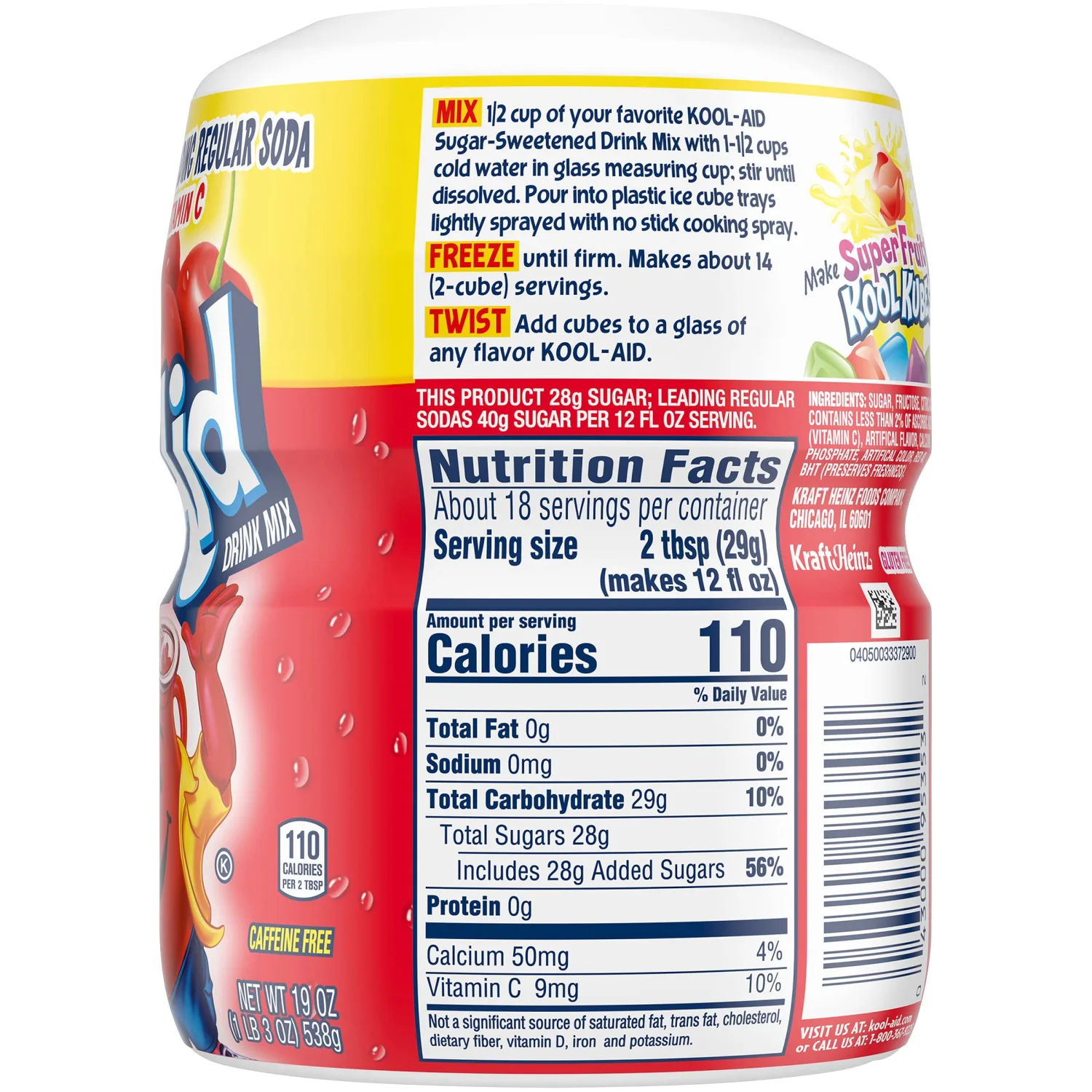 Kool-aid Cherry Mix 19oz (Pack of 2)